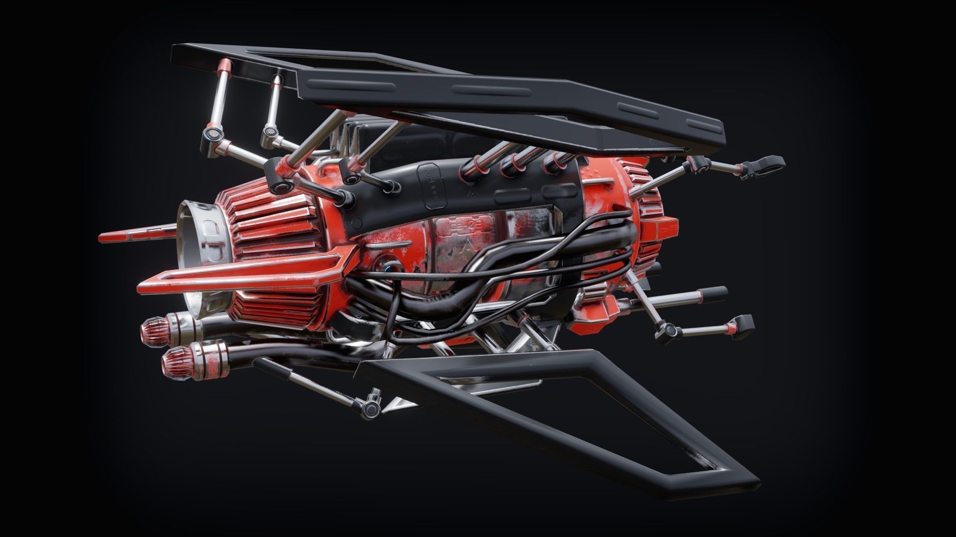 Sci-fi Submarine Low-poly 3D model_12