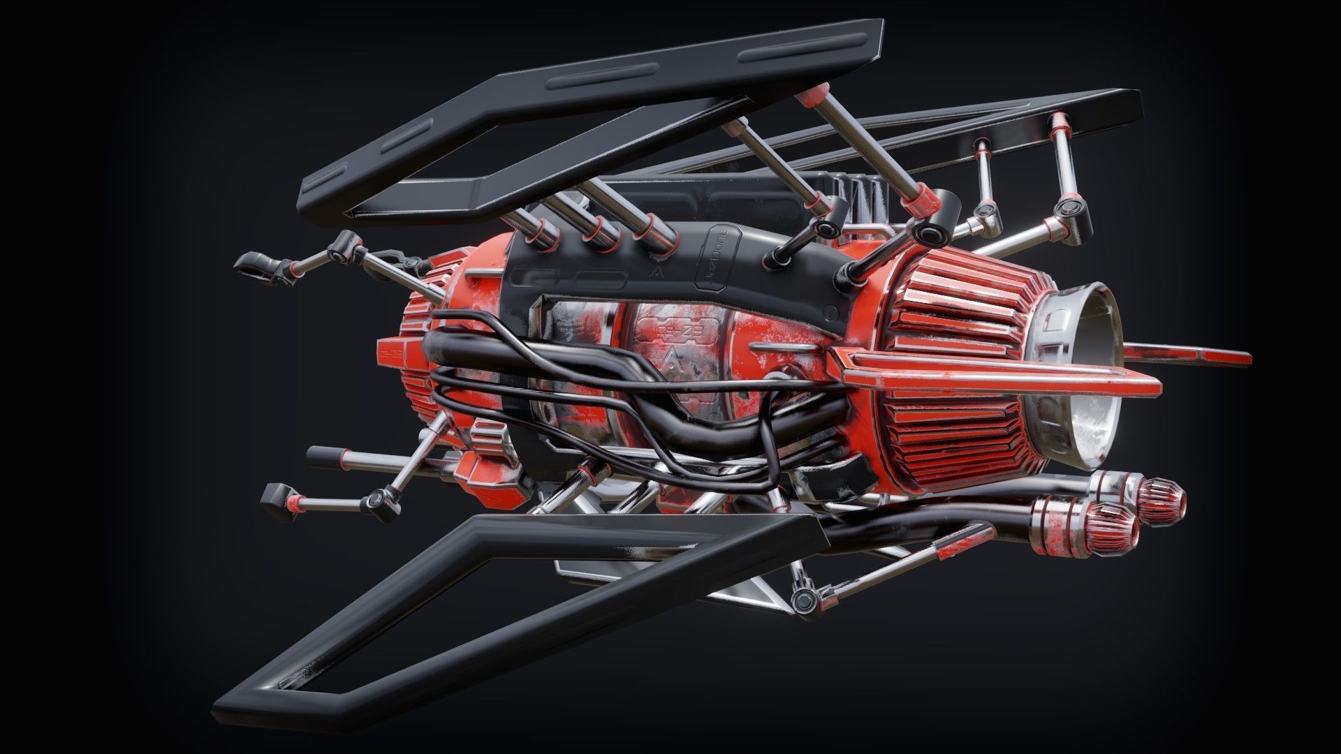 Sci-fi Submarine Low-poly 3D model_2