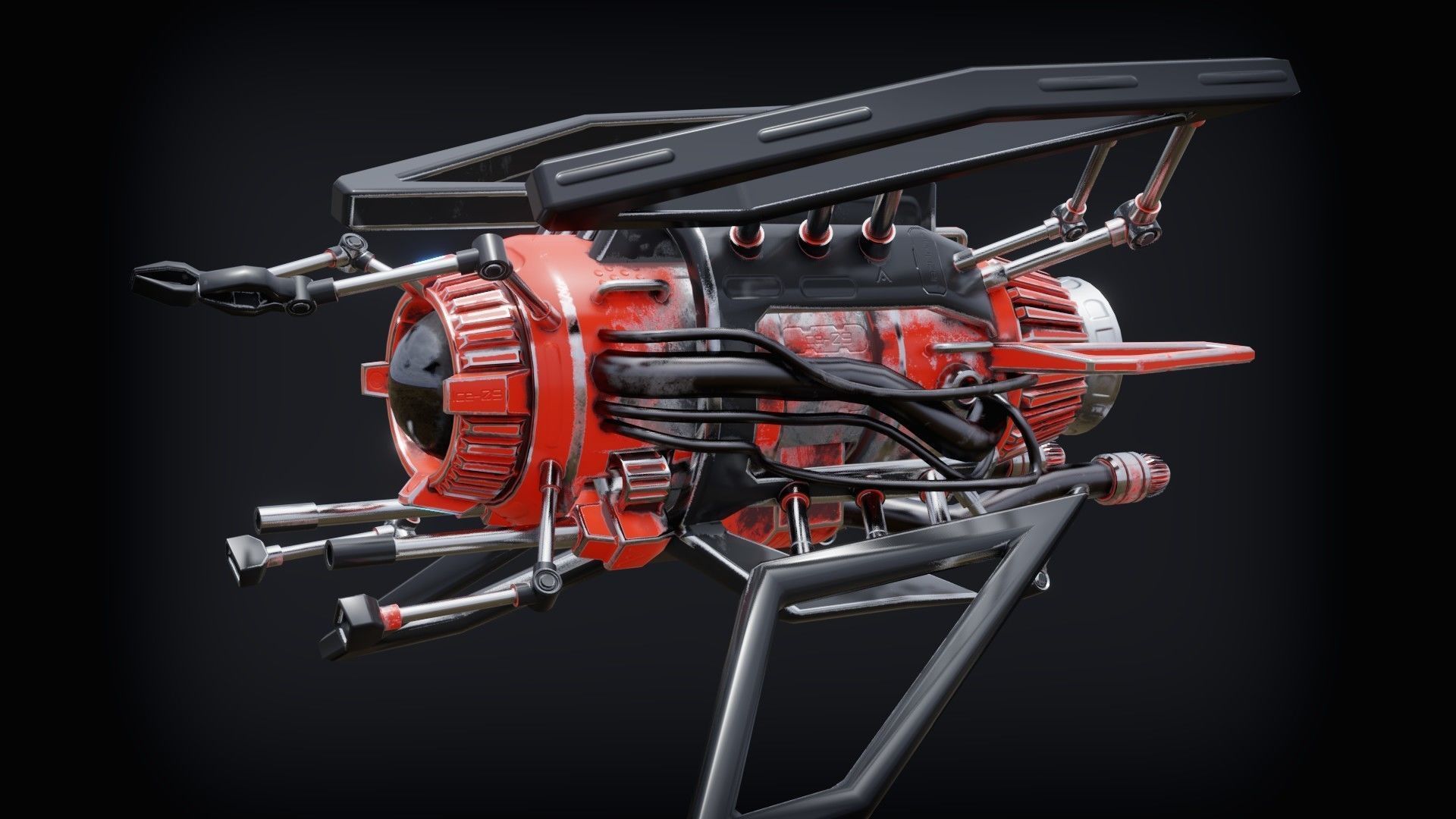 Sci-fi Submarine Low-poly 3D model_3