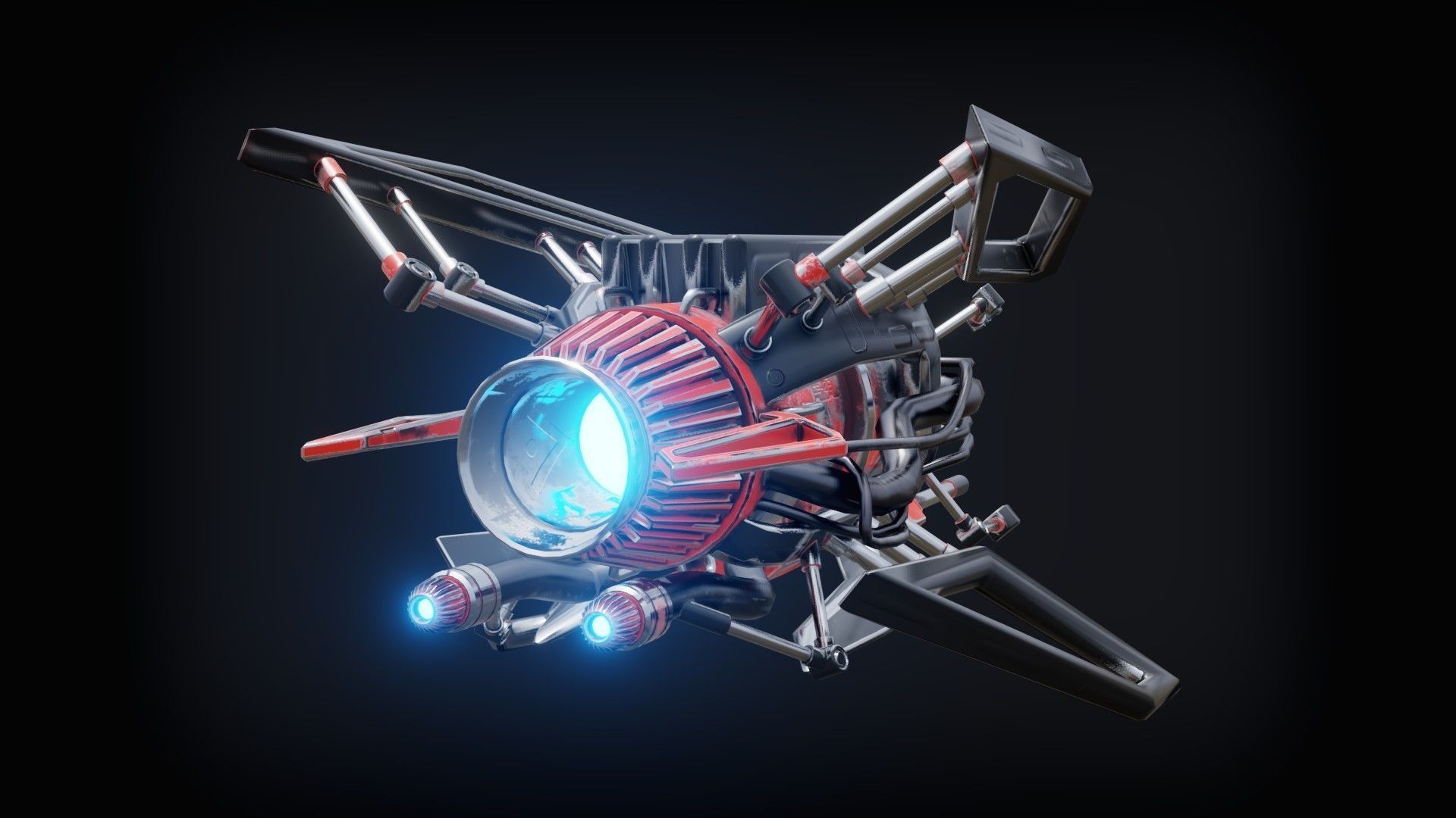 Sci-fi Submarine Low-poly 3D model_14