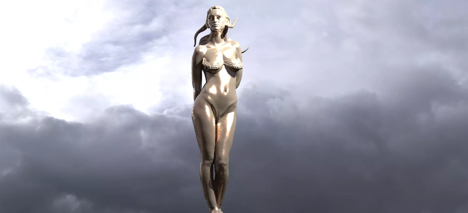 Egyptian Art Deco Sculpture Figure 1 3D model_0
