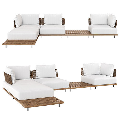 Modular sofa Quadrado  by Minotti 3D model