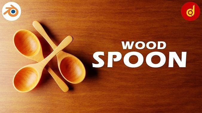 Stylized Wooden Cooking Spoons - Game Ready Kitchen Utensils 3D model