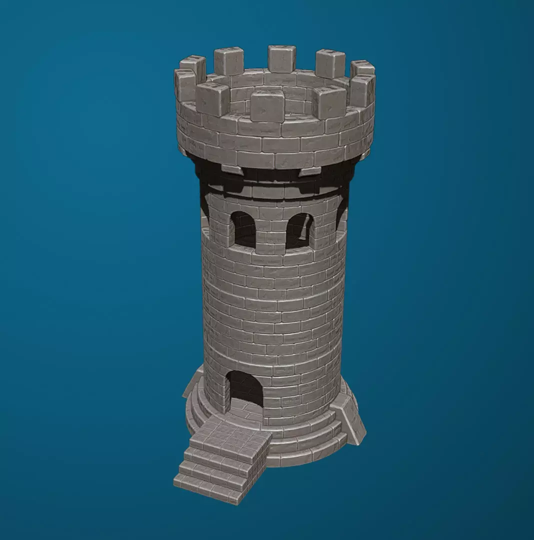Medieval Tower 03 3D print model 3D print model_0
