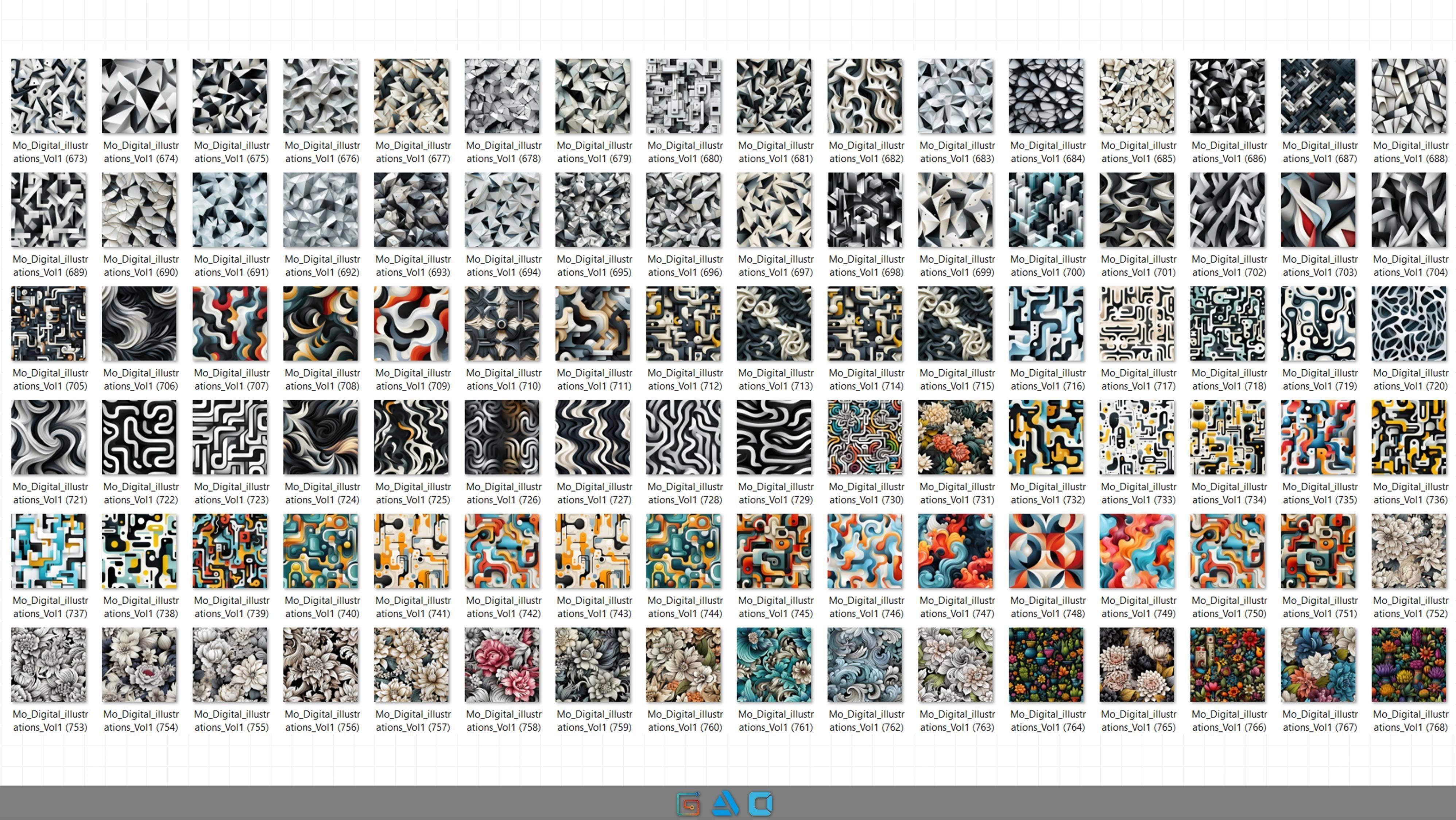 900 Digital illustrations Pattern Collection -Vol1 - 8K Res Texture_8