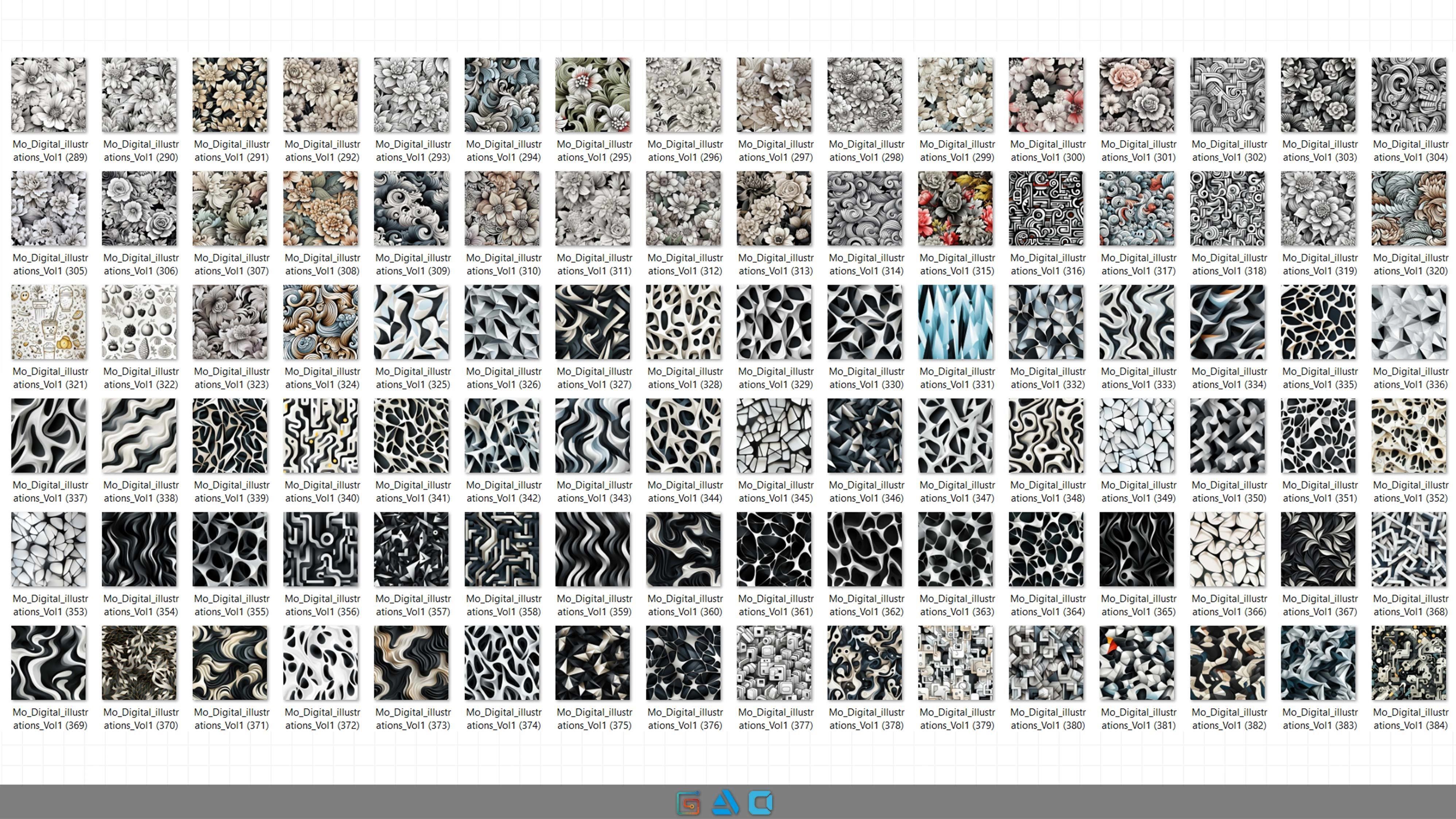 900 Digital illustrations Pattern Collection -Vol1 - 8K Res Texture_4