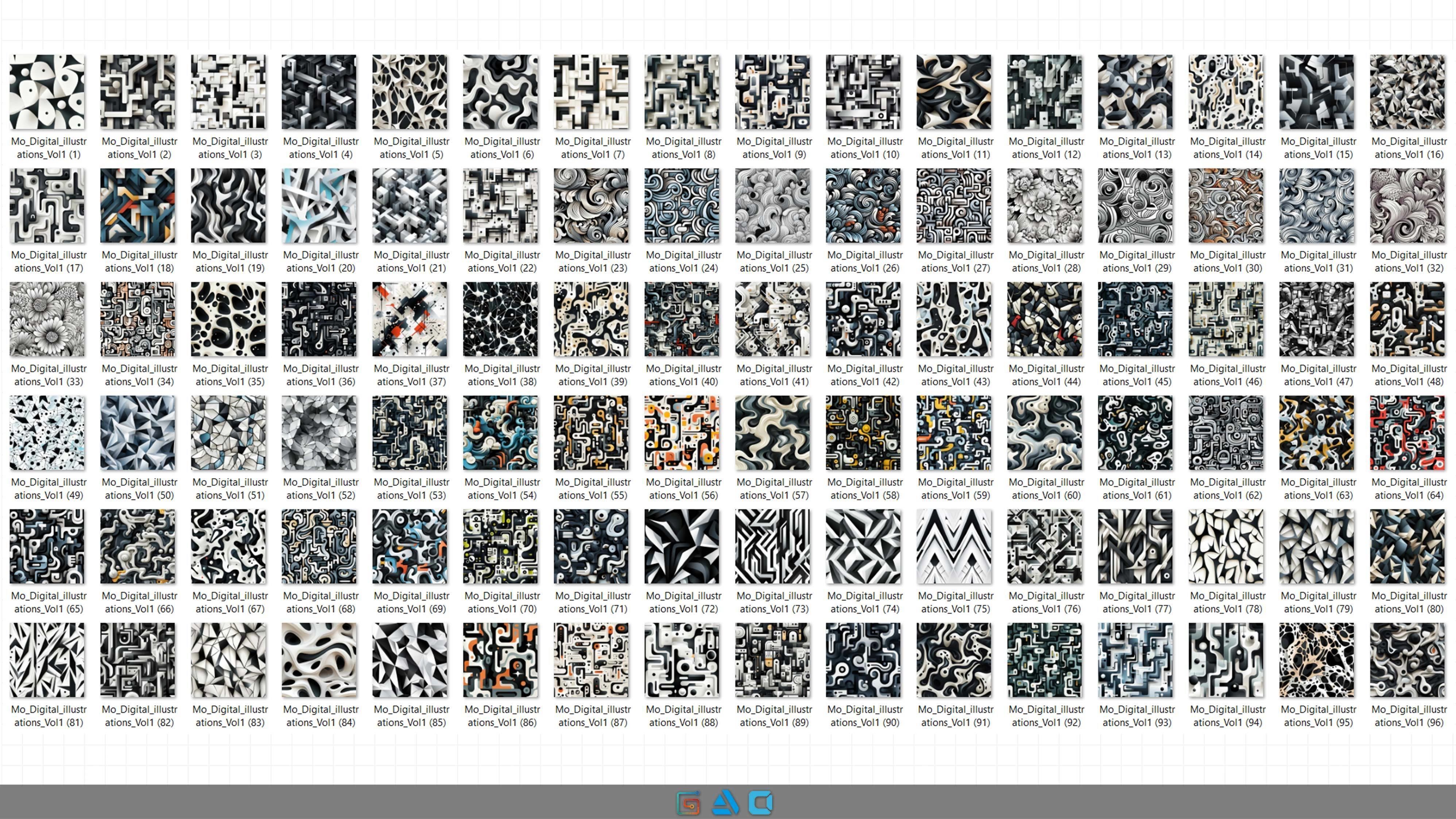 900 Digital illustrations Pattern Collection -Vol1 - 8K Res Texture_1