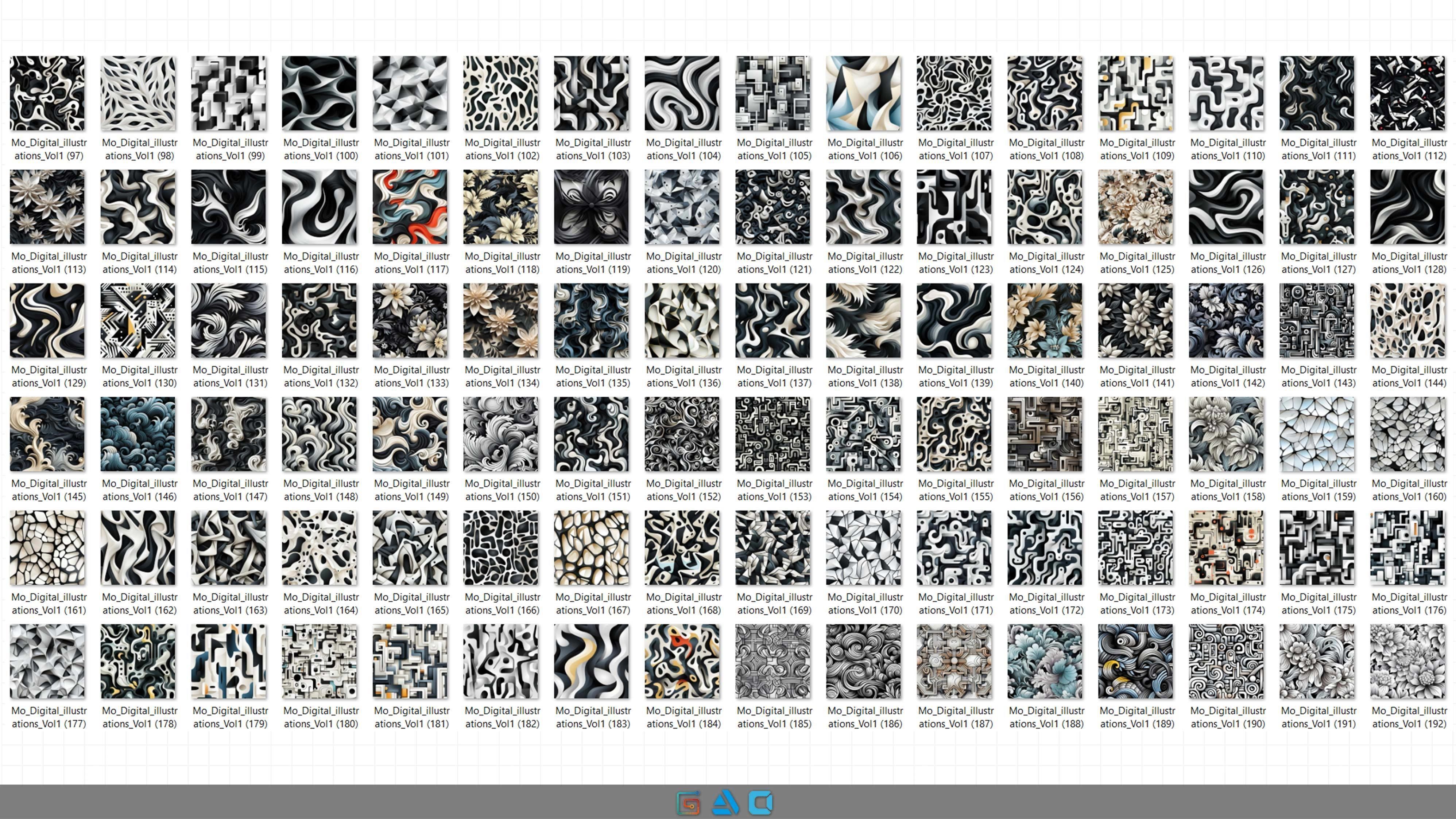 900 Digital illustrations Pattern Collection -Vol1 - 8K Res Texture_2