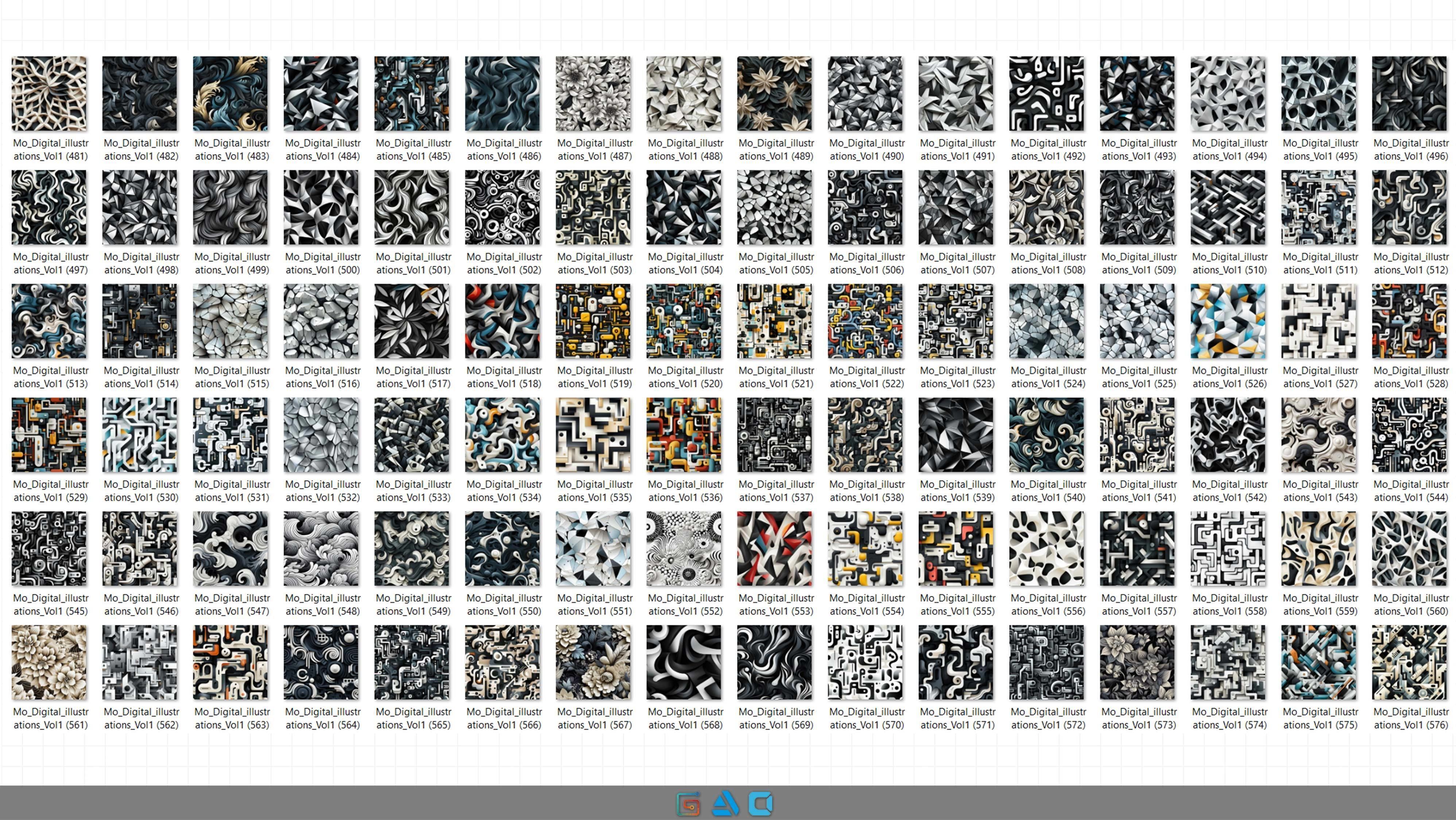 900 Digital illustrations Pattern Collection -Vol1 - 8K Res Texture_6