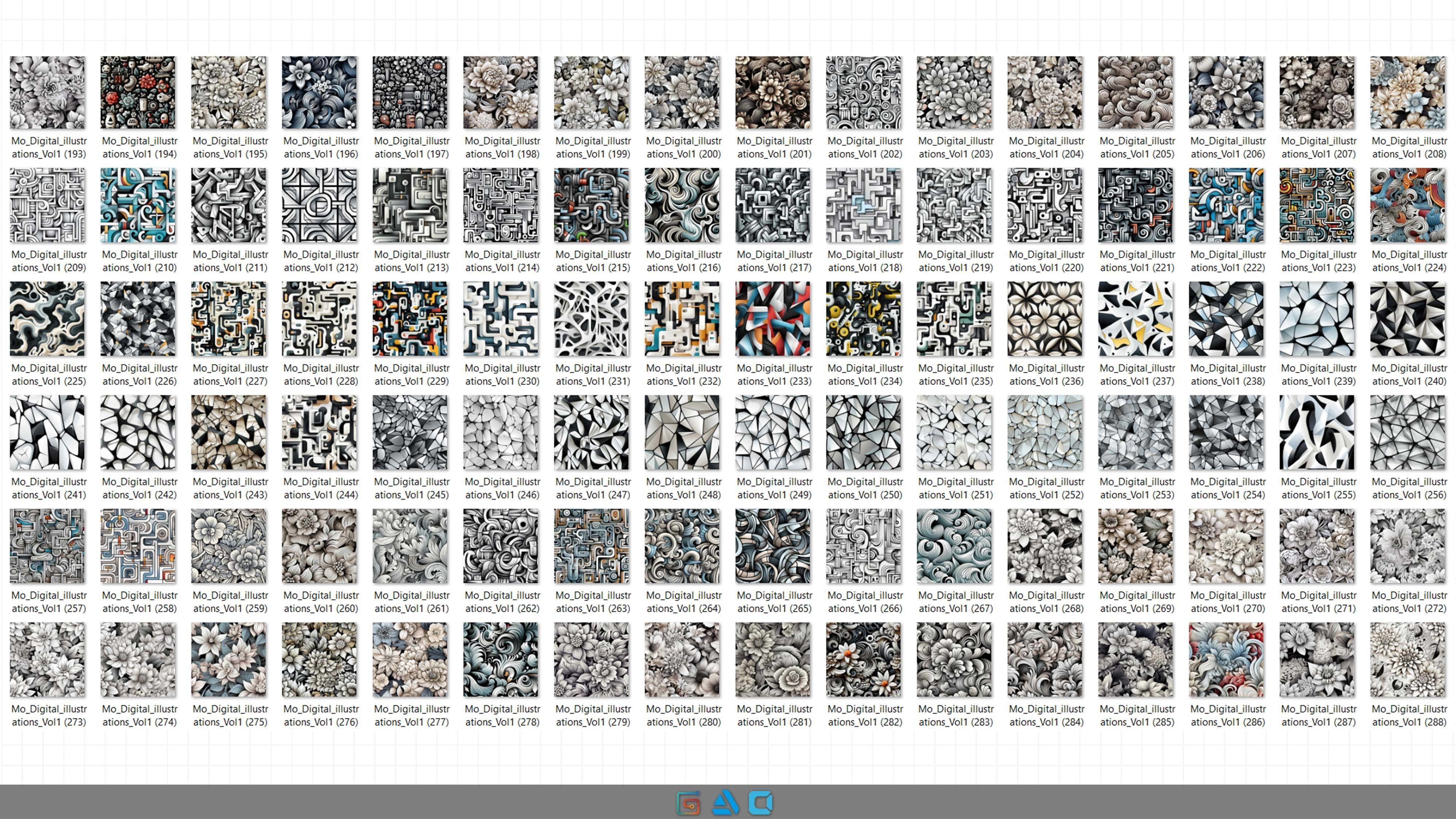 900 Digital illustrations Pattern Collection -Vol1 - 8K Res Texture_3