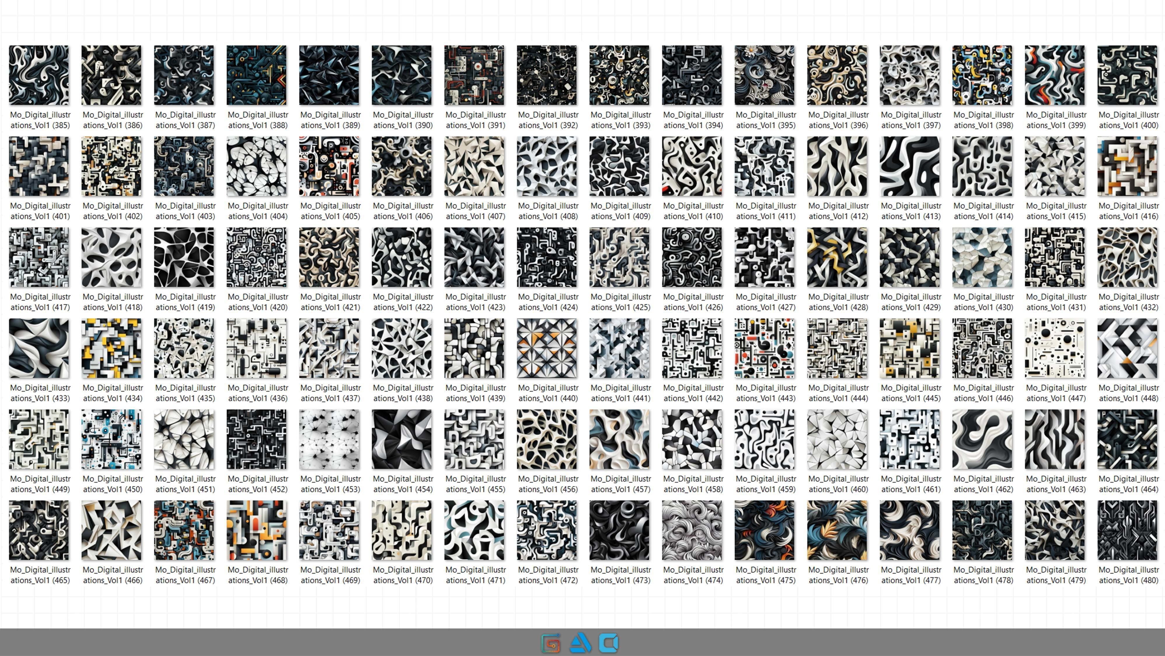 900 Digital illustrations Pattern Collection -Vol1 - 8K Res Texture_5