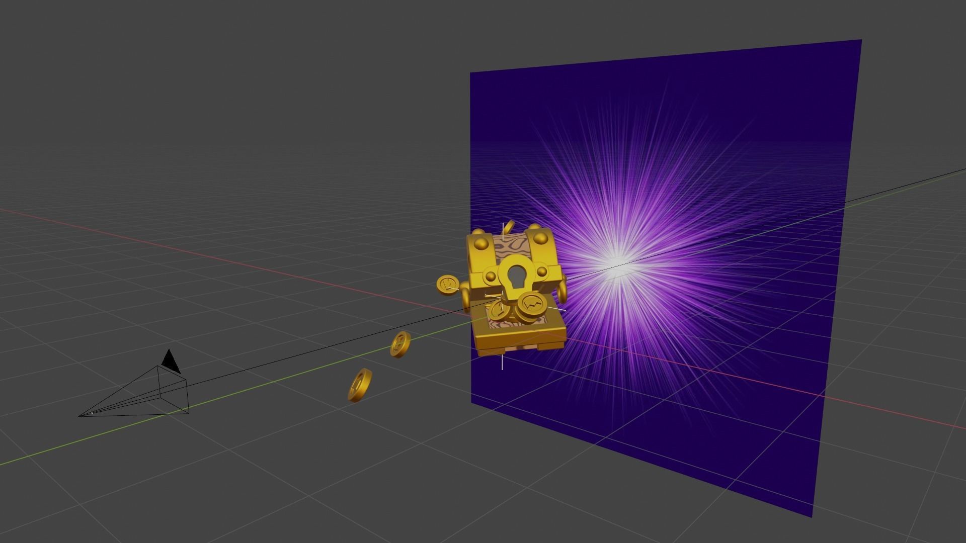 Stylized Glowing Treasure Chest with Flying Gold Coins 3D model_13