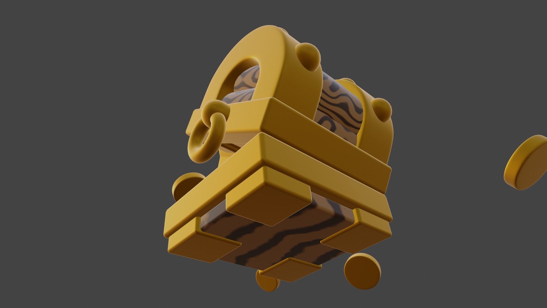 Stylized Glowing Treasure Chest with Flying Gold Coins 3D model_9