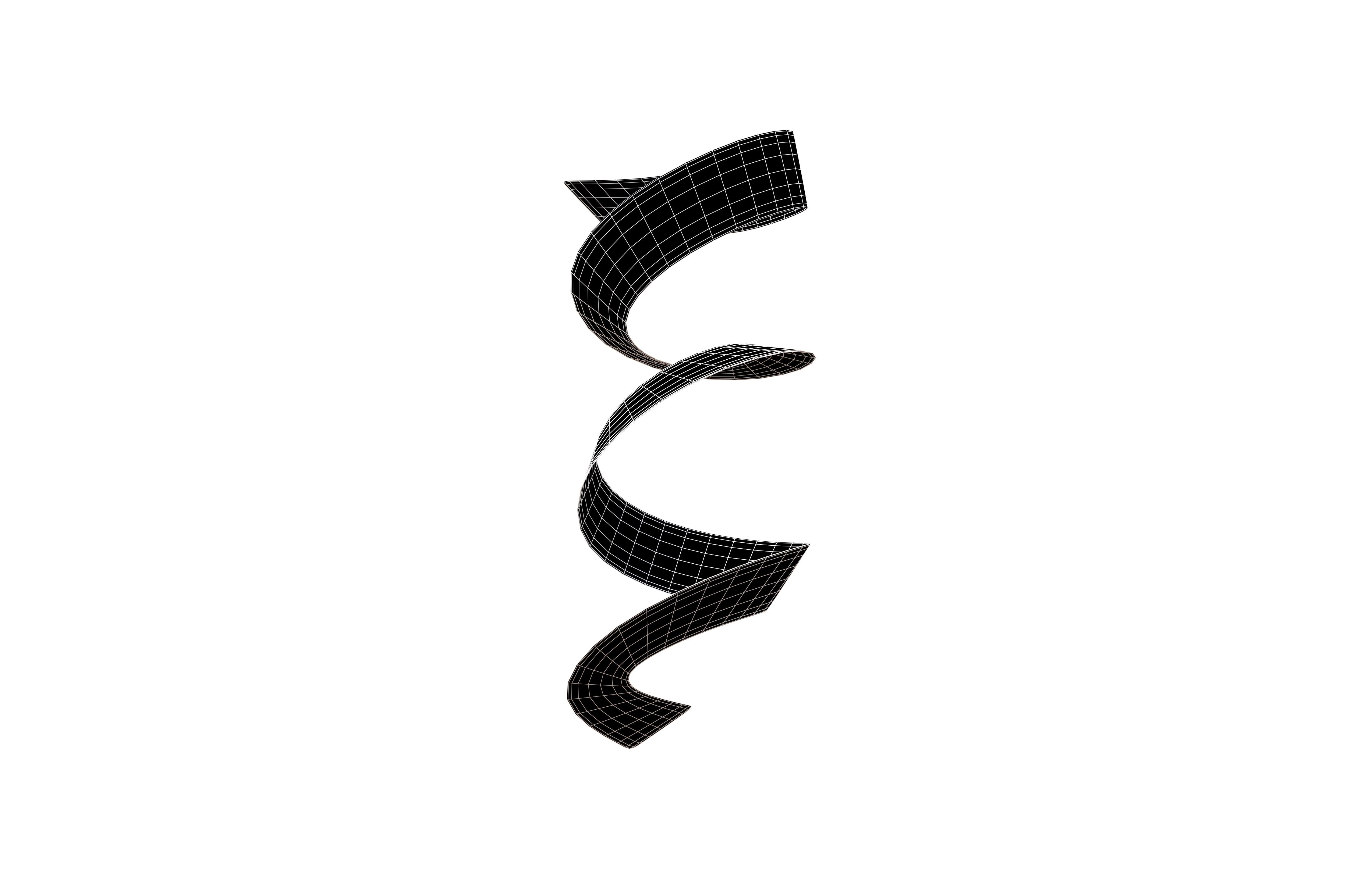 Low Poly Ribbon Reference 3D model Curly Ribbon V1 011 VR / AR / low-poly | CGTrader