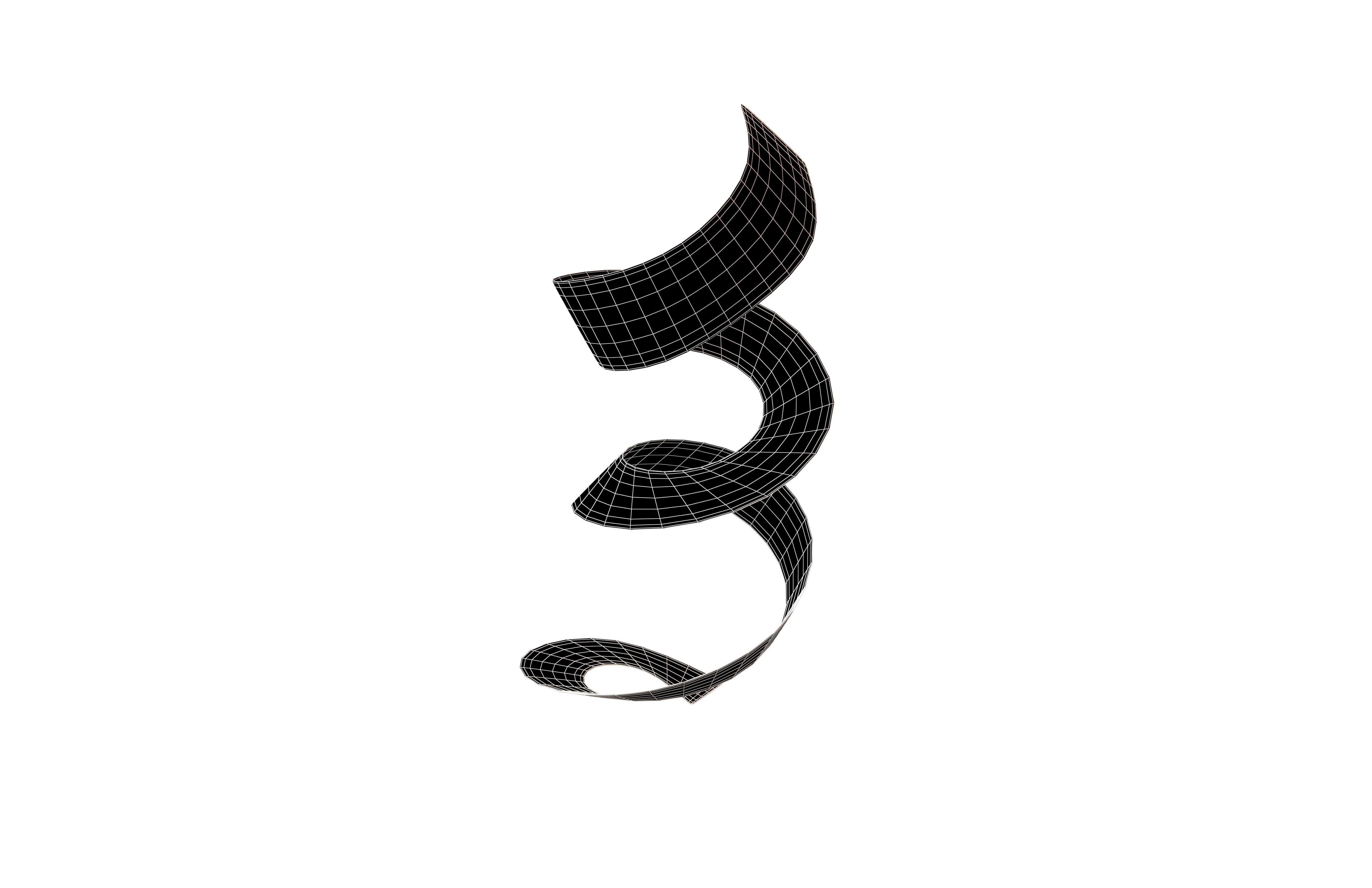 Low Poly Ribbon Reference 3D model Curly Ribbon V1 011 VR / AR / low-poly | CGTrader