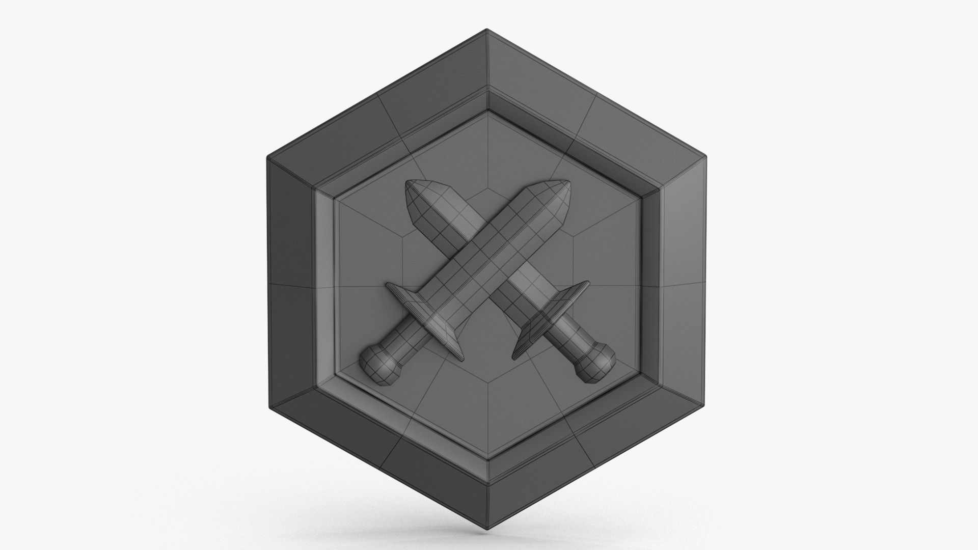 Game Coin Icon Symbol v12 Low-poly 3D model_9