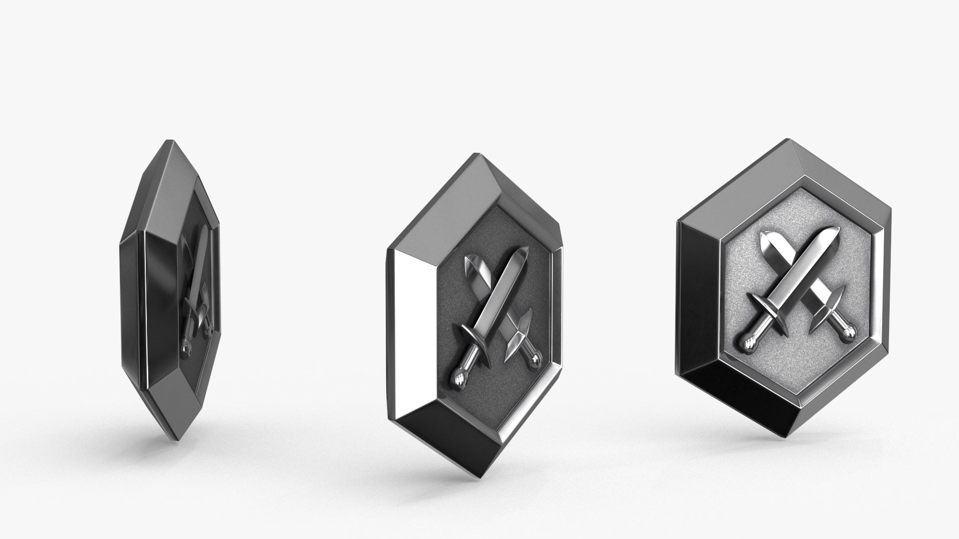 Game Coin Icon Symbol v12 Low-poly 3D model_4