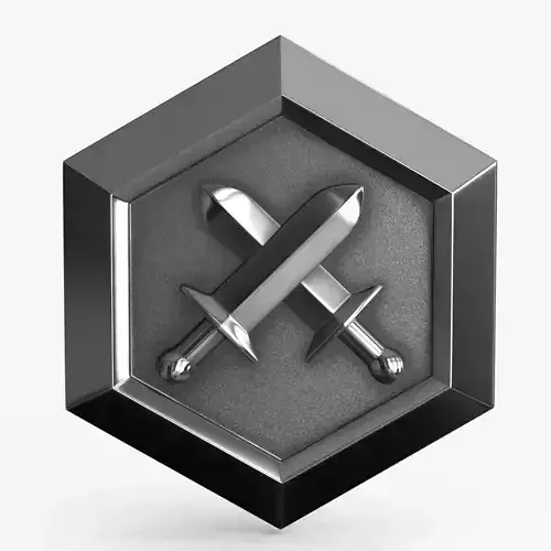 Game Coin Icon Symbol v12 Low-poly 3D model