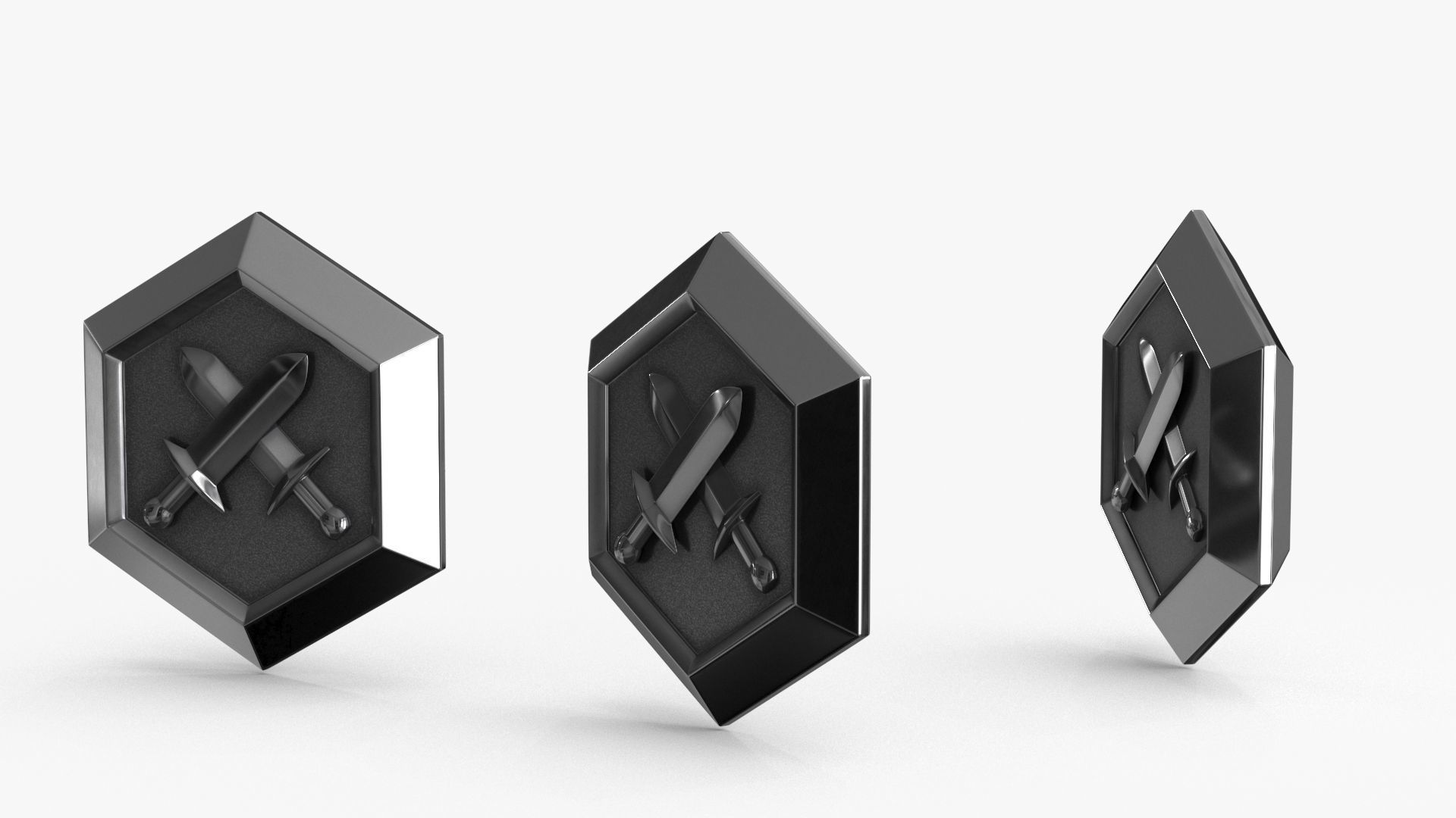 Game Coin Icon Symbol v12 Low-poly 3D model_6