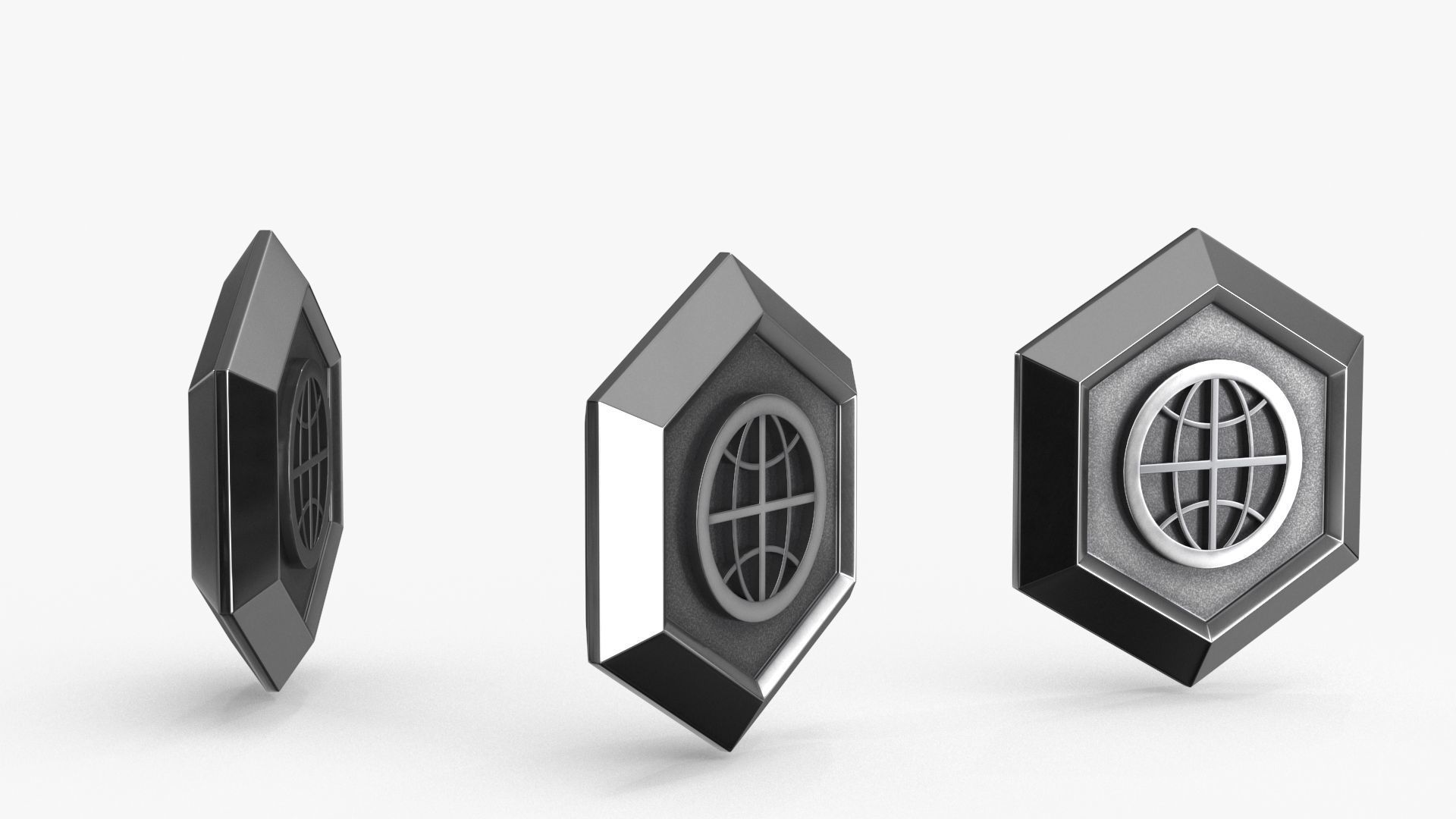 Game Coin Icon Symbol v13 Low-poly 3D model_4