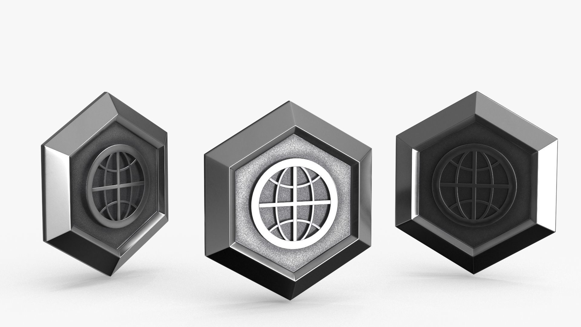 Game Coin Icon Symbol v13 Low-poly 3D model_3