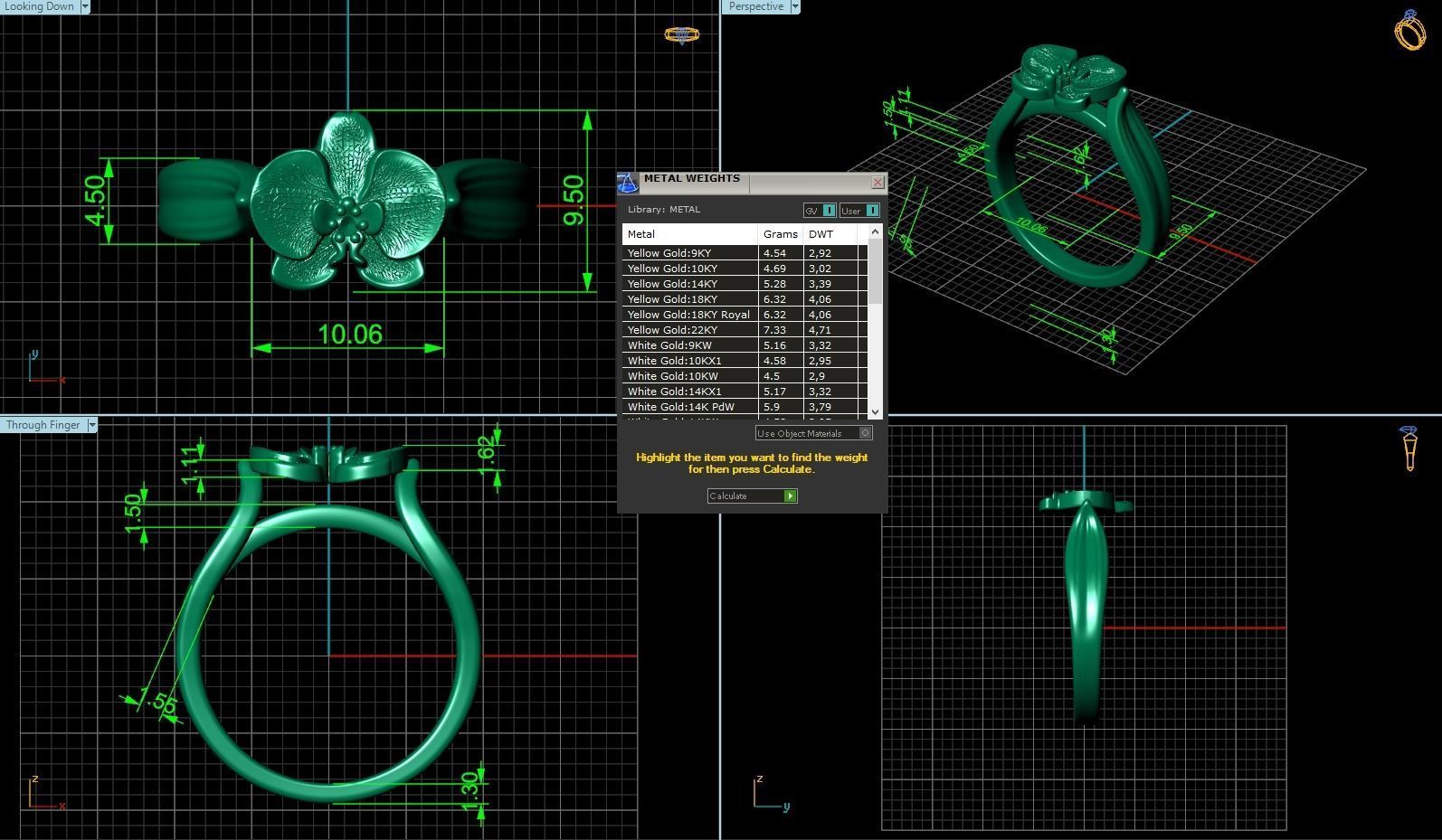 Orchid flower ring 3D print model_3