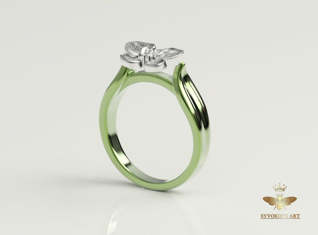 Orchid flower ring 3D print model_1