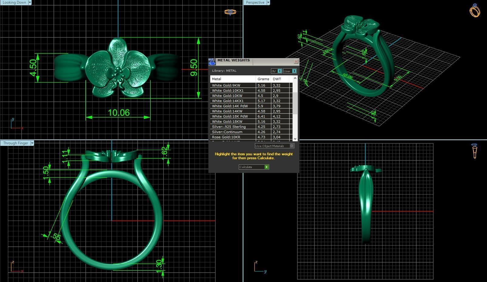 Orchid flower ring 3D print model_4