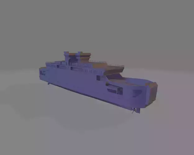 Ferry ro-ro ship miniature 3D print model