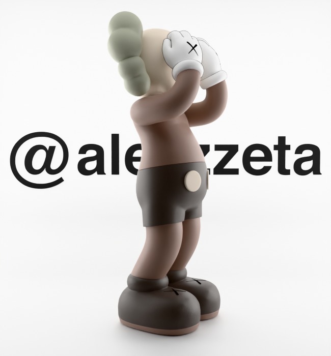 Kaws Holiday UK Textured Low-poly 3D model_16