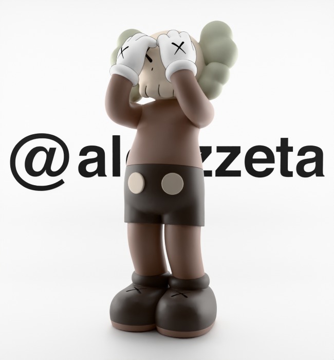 Kaws Holiday UK Textured Low-poly 3D model_2