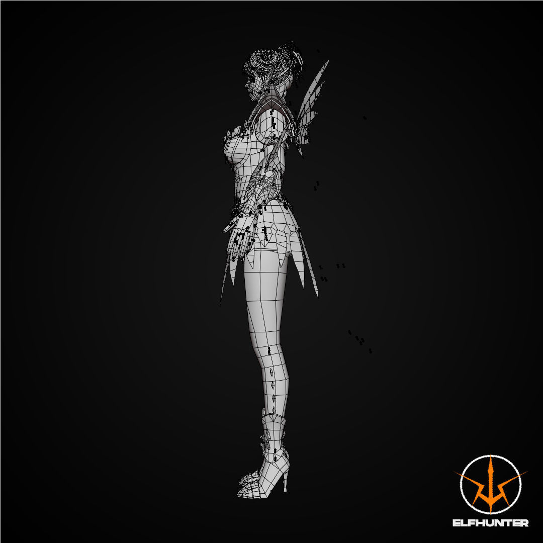 EXCLUSIVE ELF HUNTER EDITION RIGGED CHARACTER ELF WHITE KNIGHT Low-poly 3D model_17