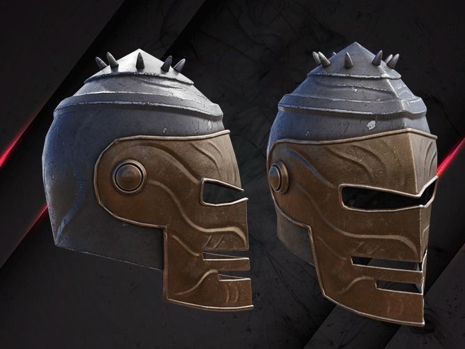 Helmet medieval dark warrior lowpoly game asset Low-poly 3D model_1