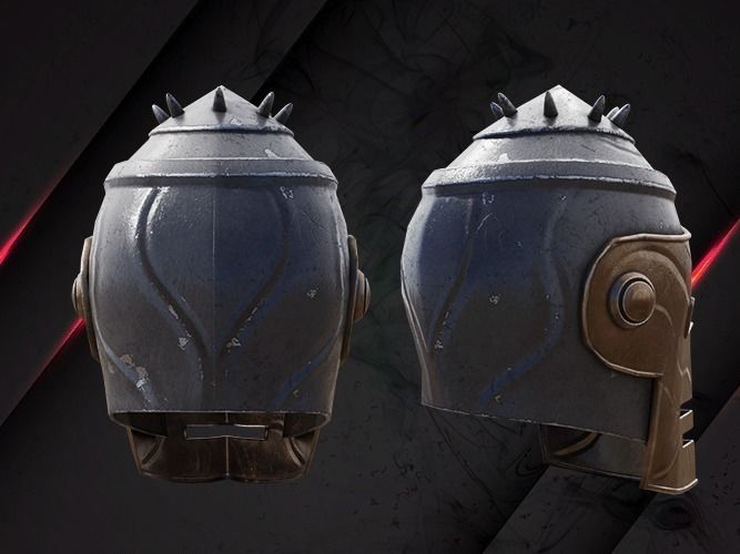 Helmet medieval dark warrior lowpoly game asset Low-poly 3D model_2