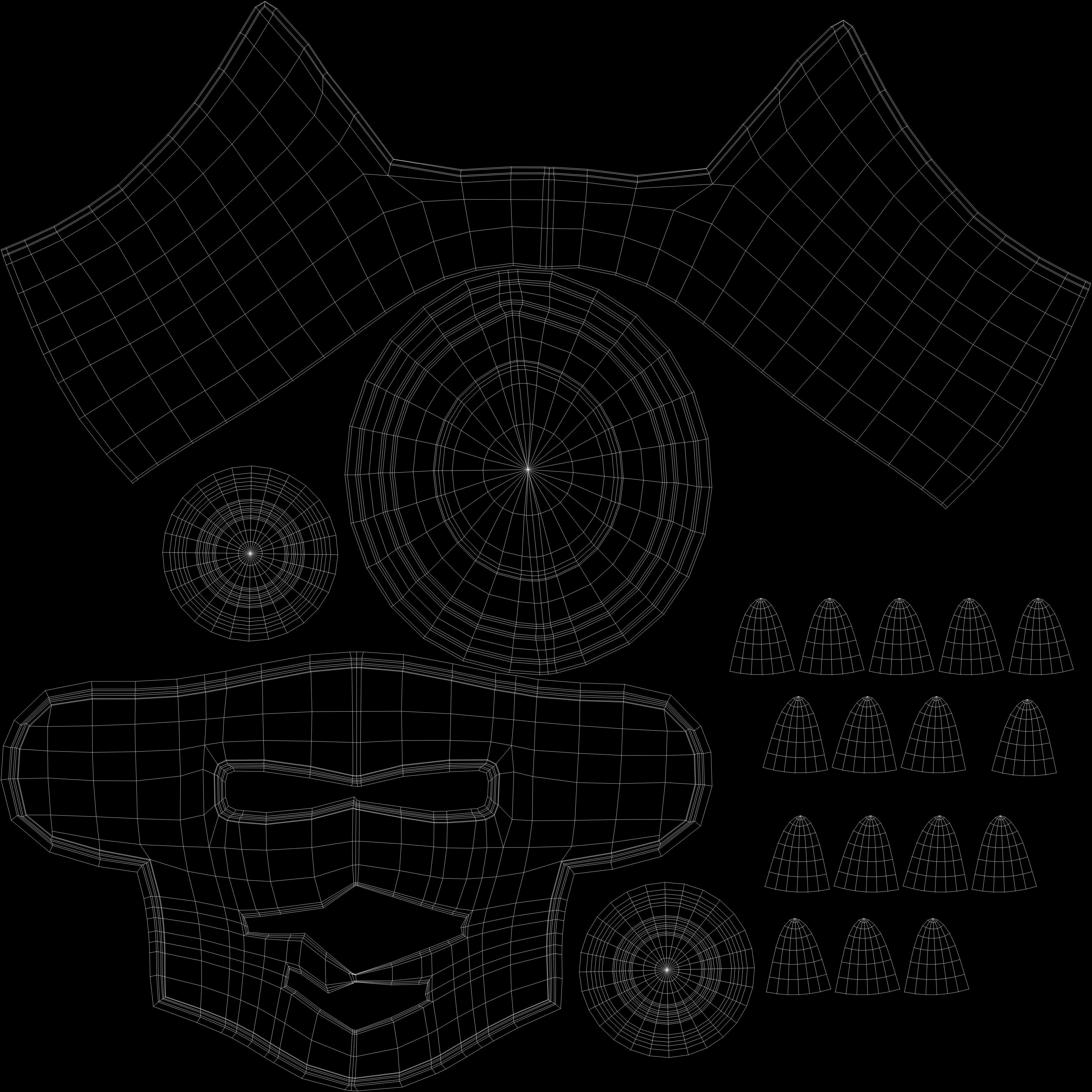 Helmet medieval dark warrior lowpoly game asset Low-poly 3D model_6