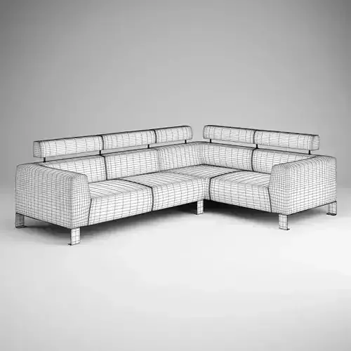 White Leather Sofa 04