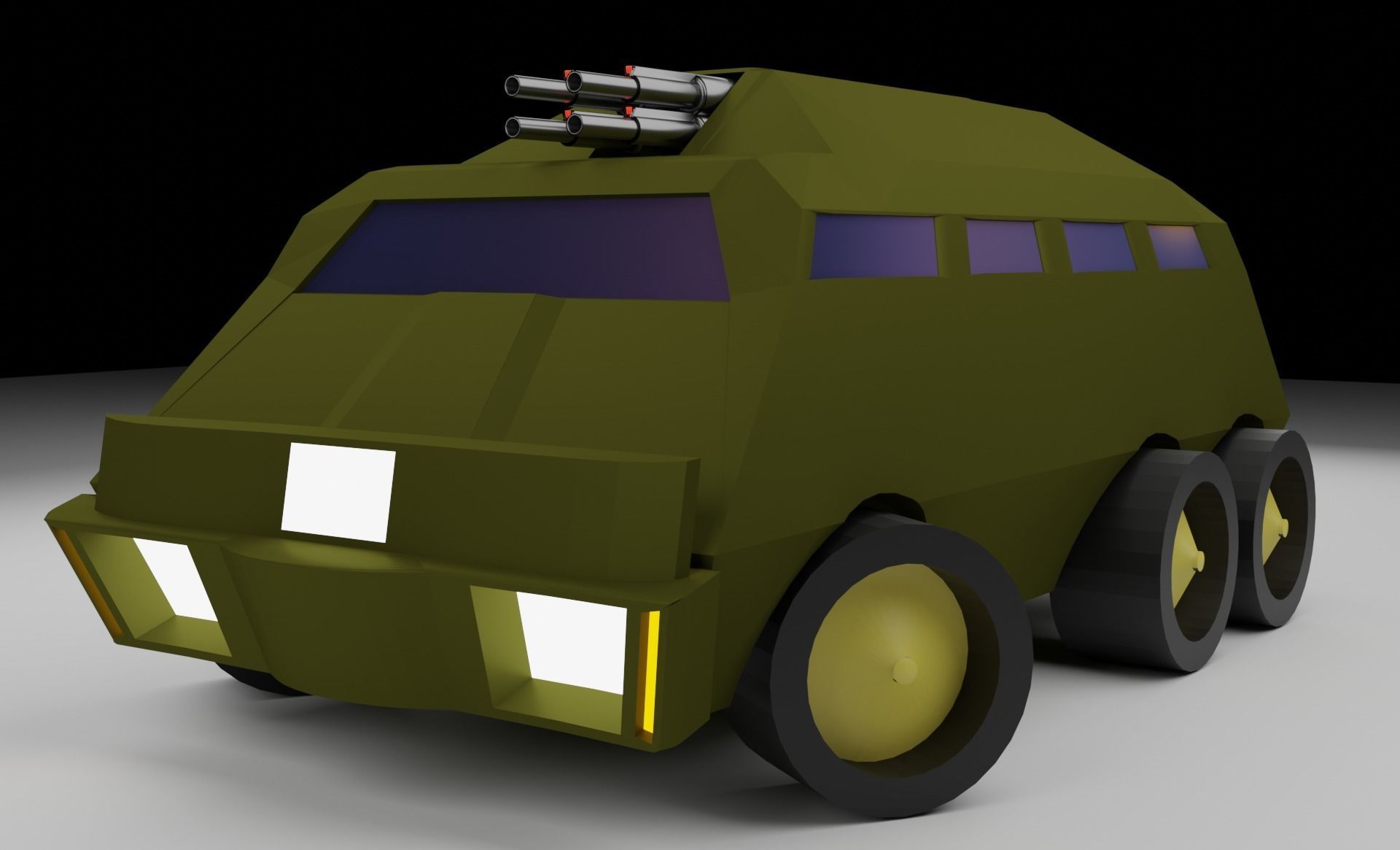 Low poly Military vehicles Low-poly 3D model_8