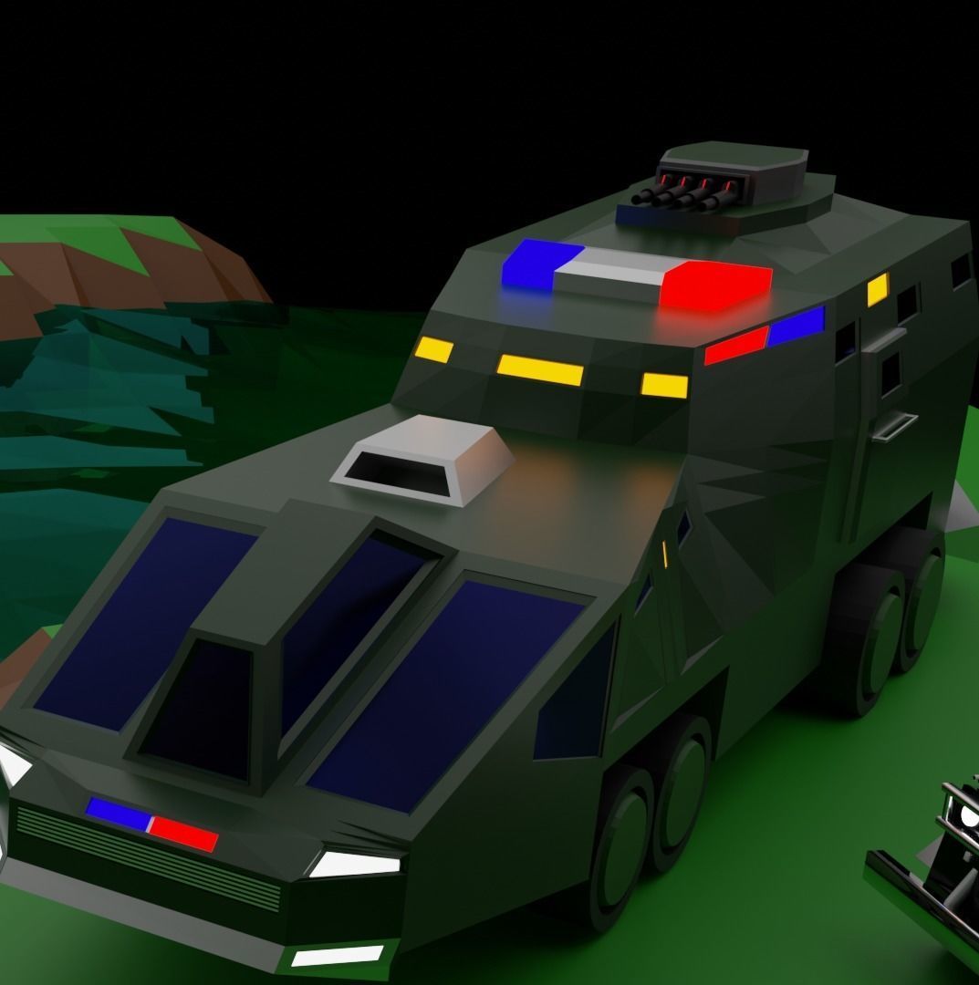 Low poly Military vehicles Low-poly 3D model_13