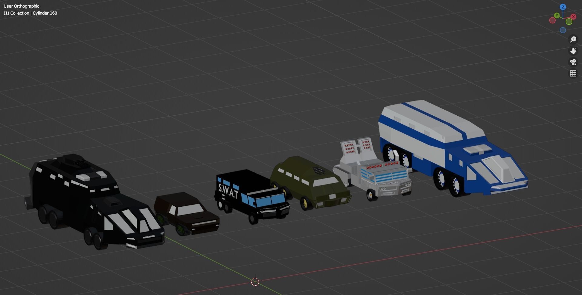 Low poly Military vehicles Low-poly 3D model_1