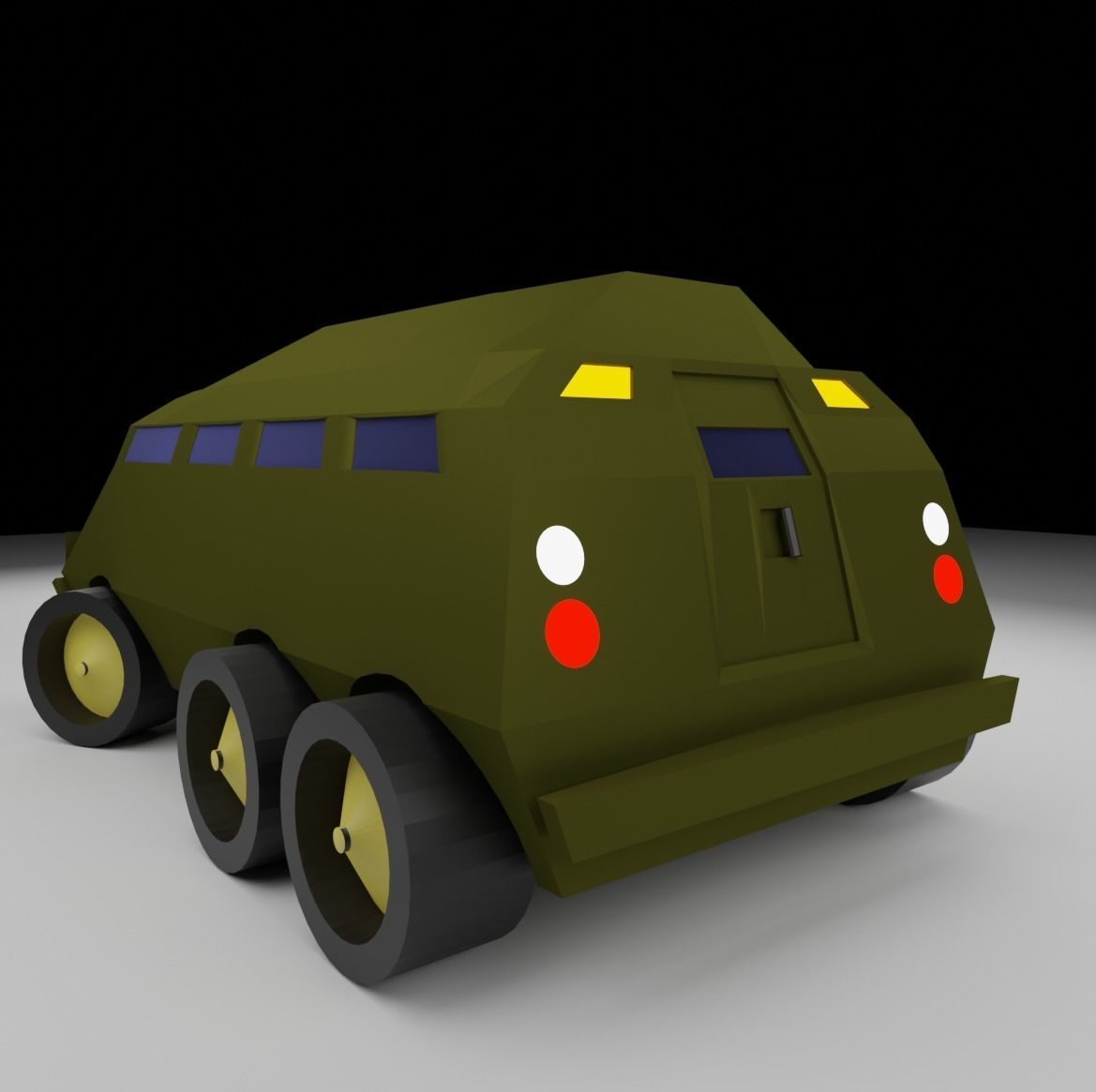 Low poly Military vehicles Low-poly 3D model_10
