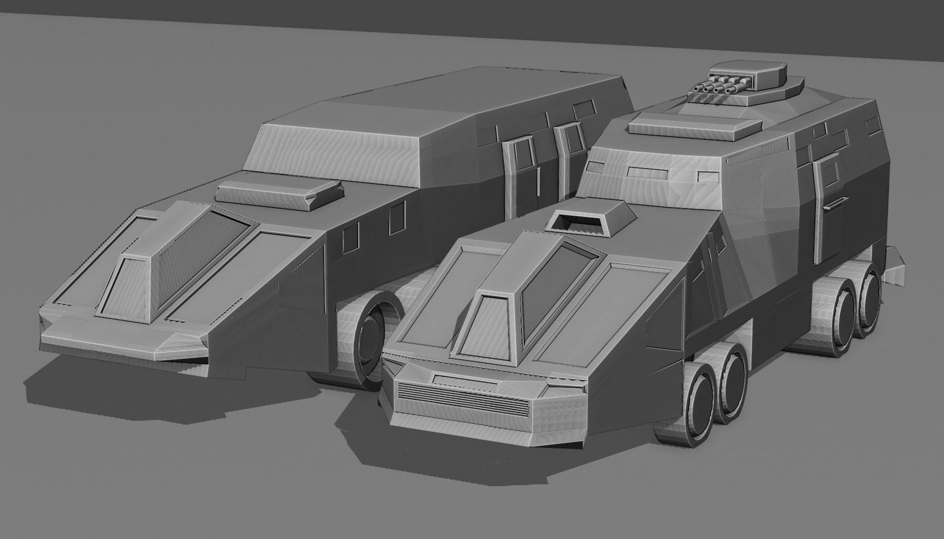 Low poly Military vehicles Low-poly 3D model_3