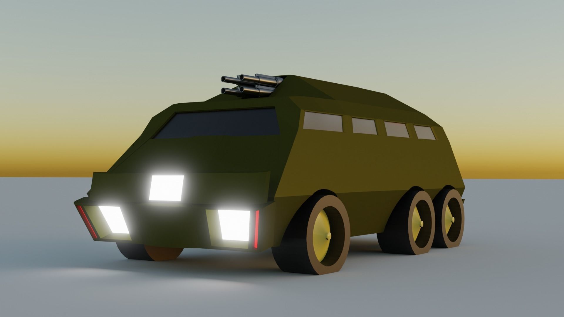 Low poly Military vehicles Low-poly 3D model_15