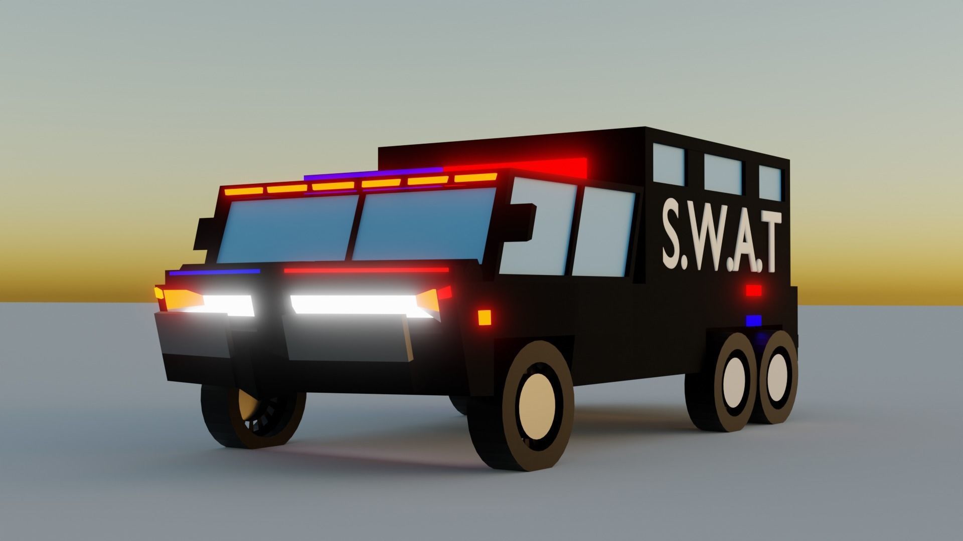 Low poly Military vehicles Low-poly 3D model_14