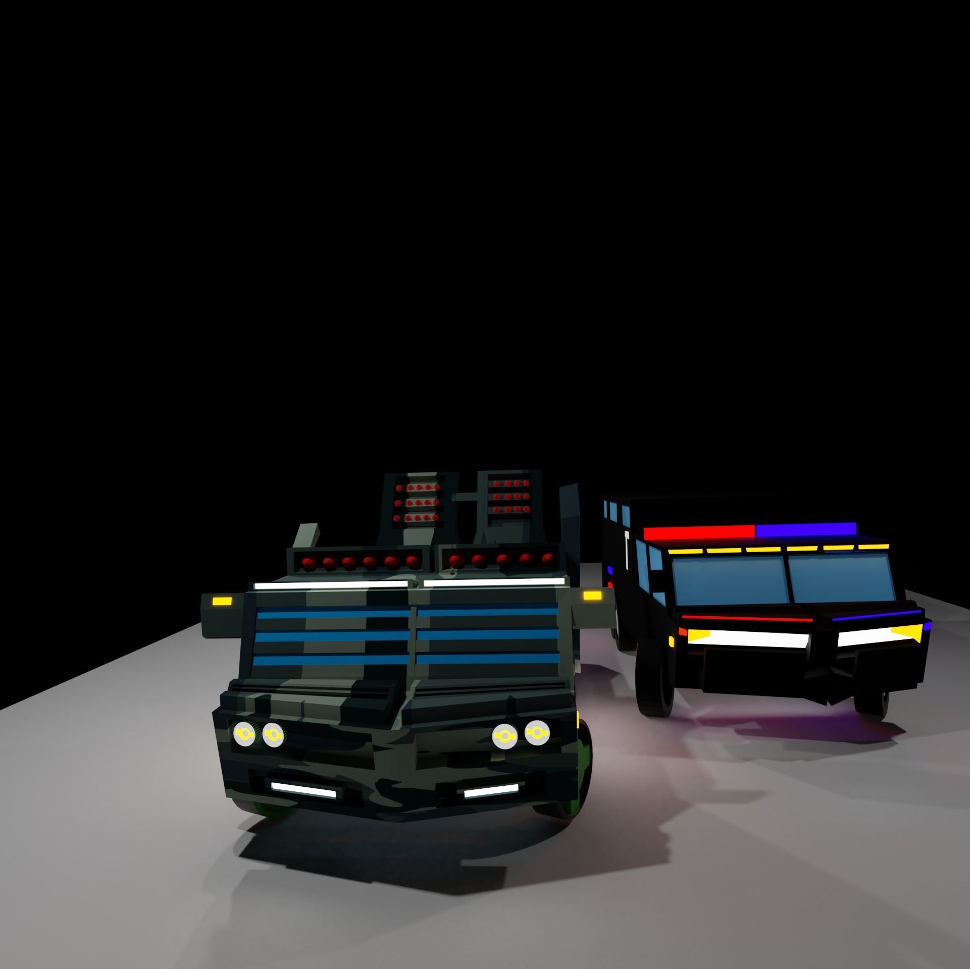 Low poly Military vehicles Low-poly 3D model_7