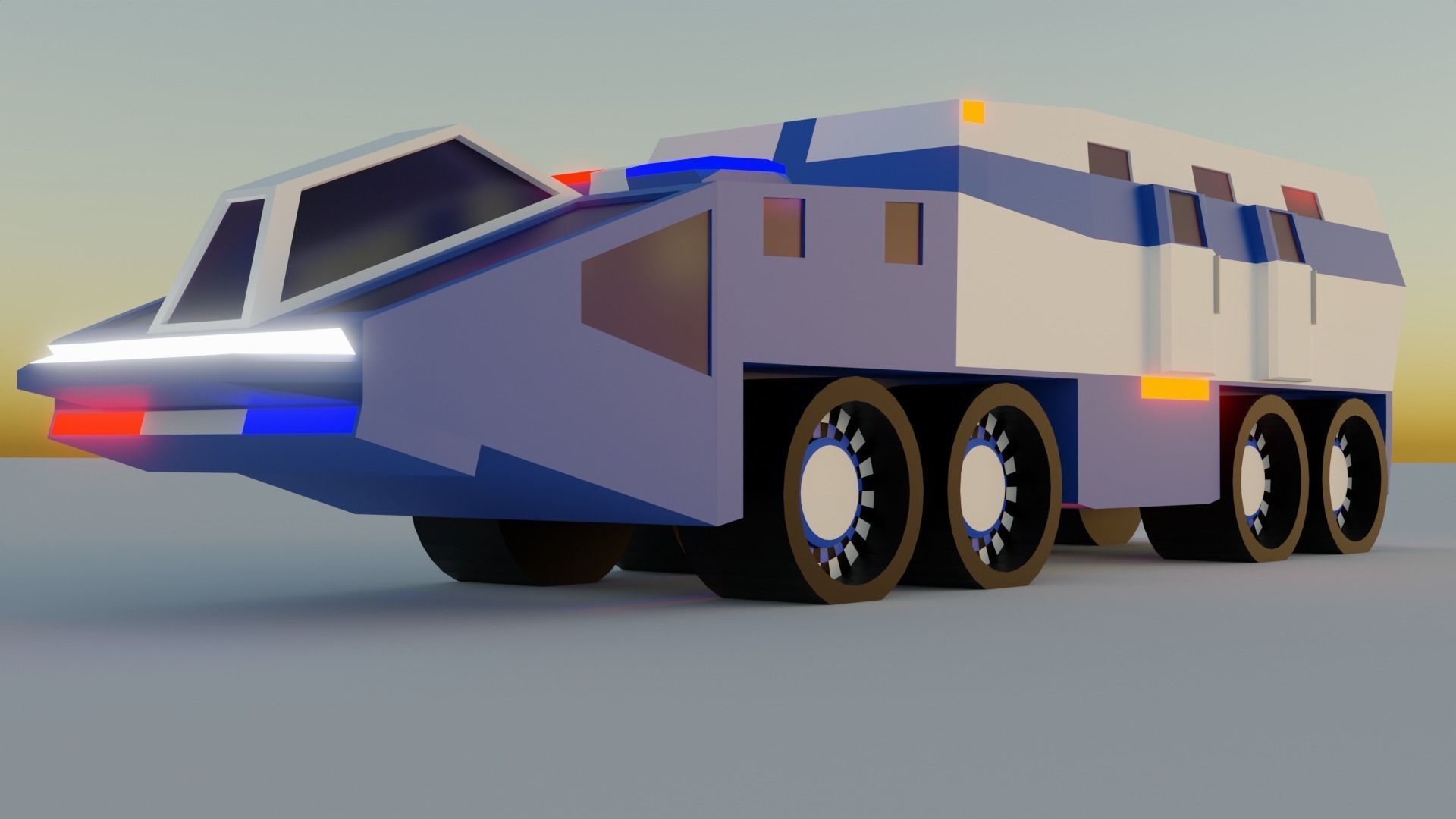 Low poly Military vehicles Low-poly 3D model_17