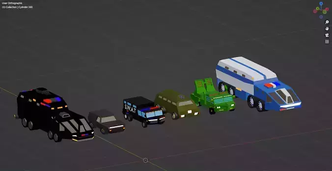 Low poly Military vehicles Low-poly 3D model