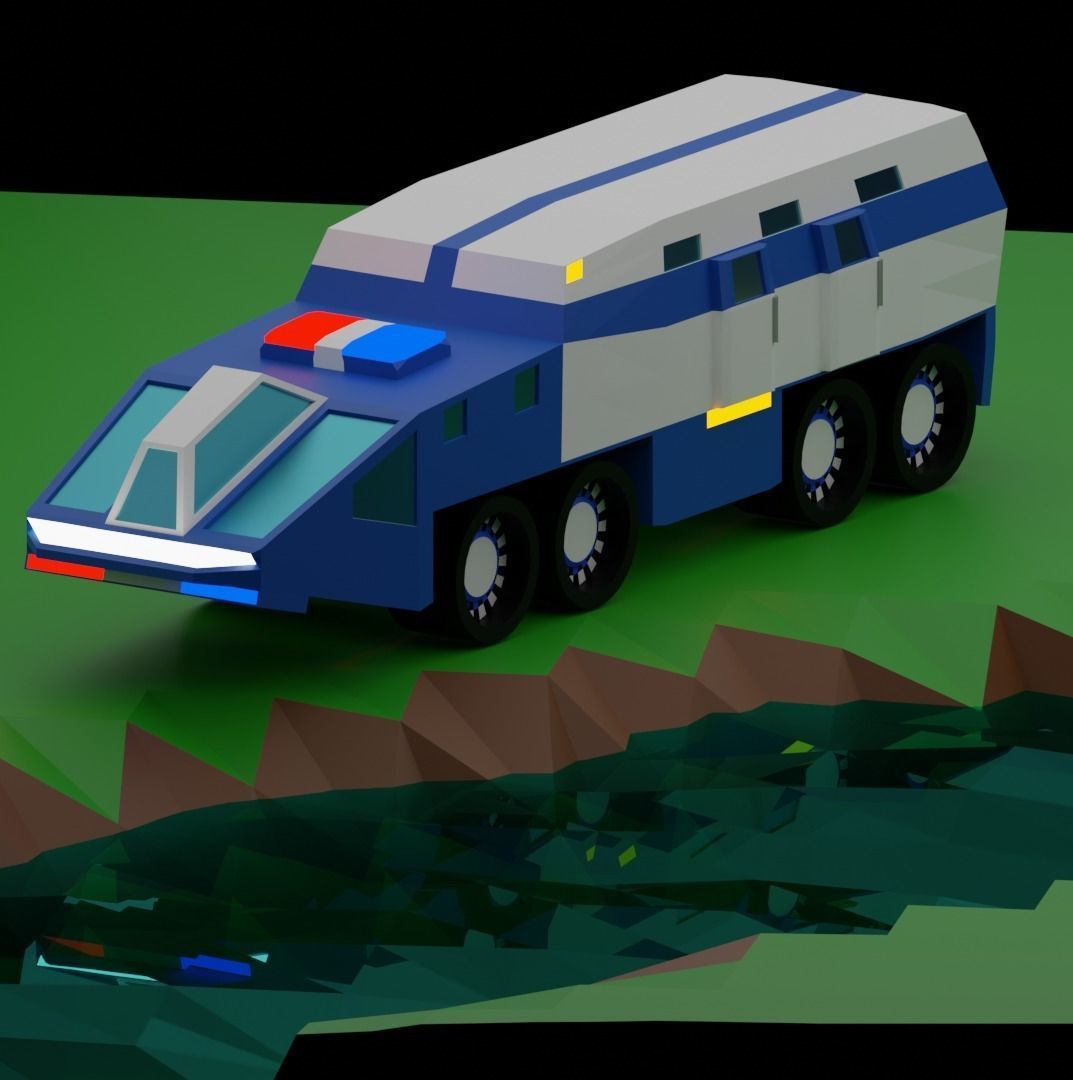 Low poly Military vehicles Low-poly 3D model_12