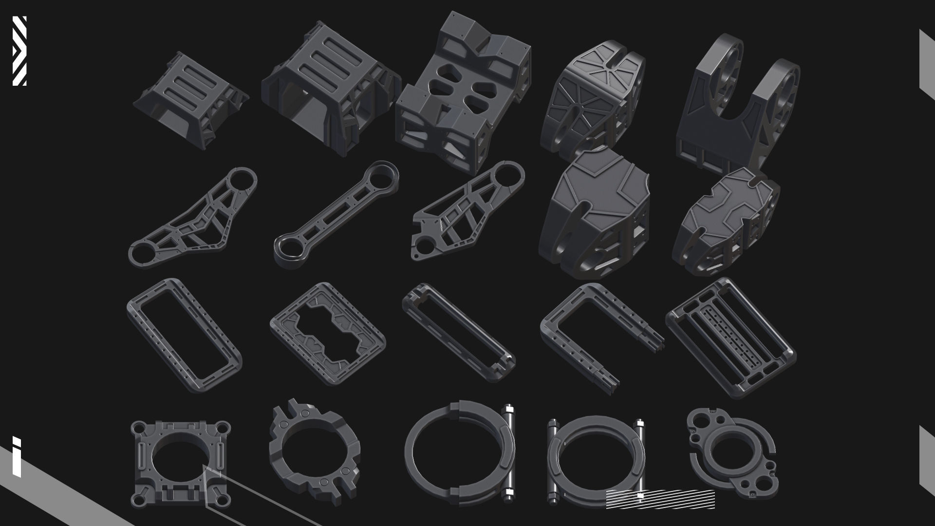200 Hard Surface Detail Kitbash 3D model_2