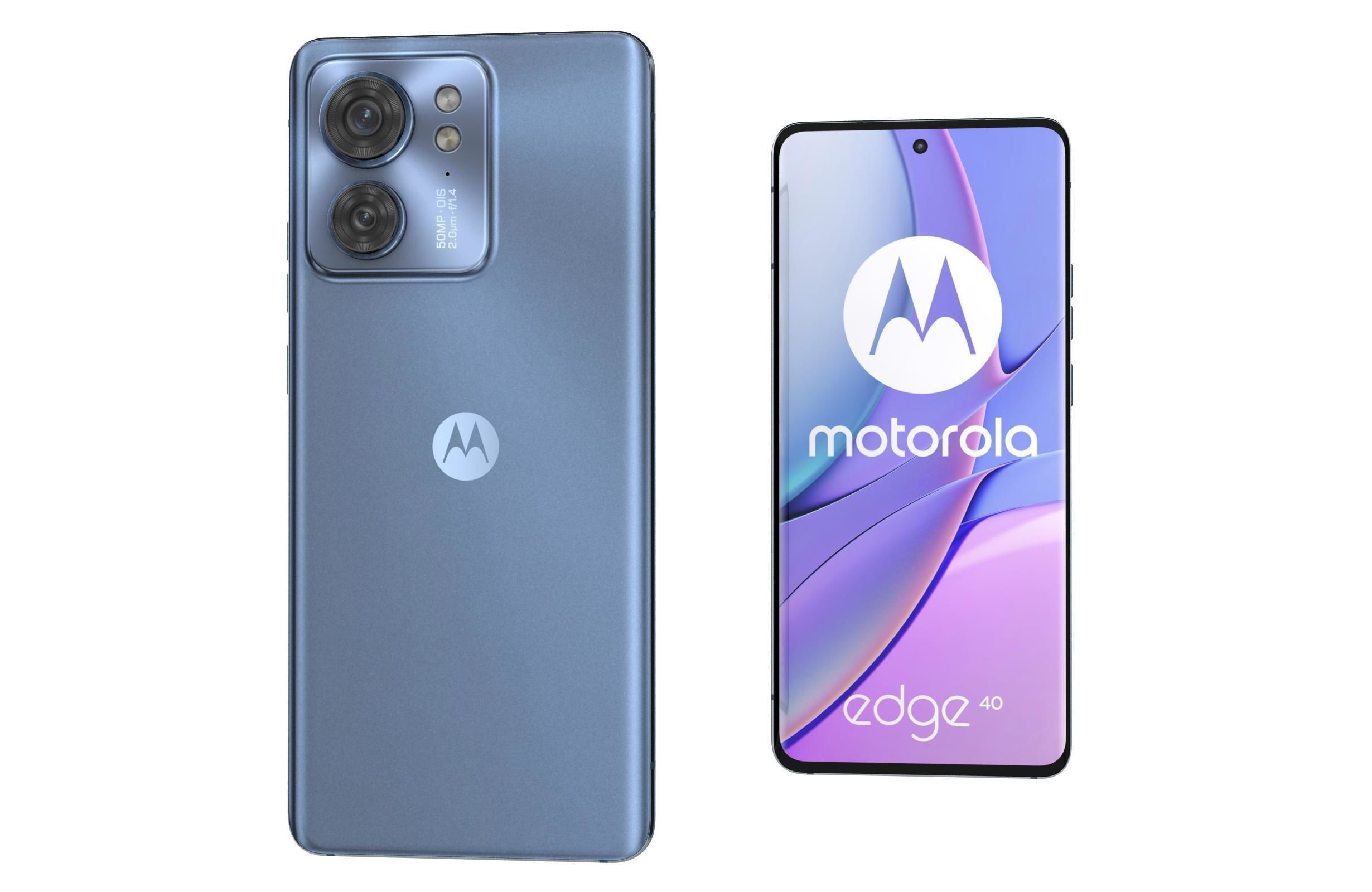 Motorola Edge 40 Blue Low-poly 3D model_7