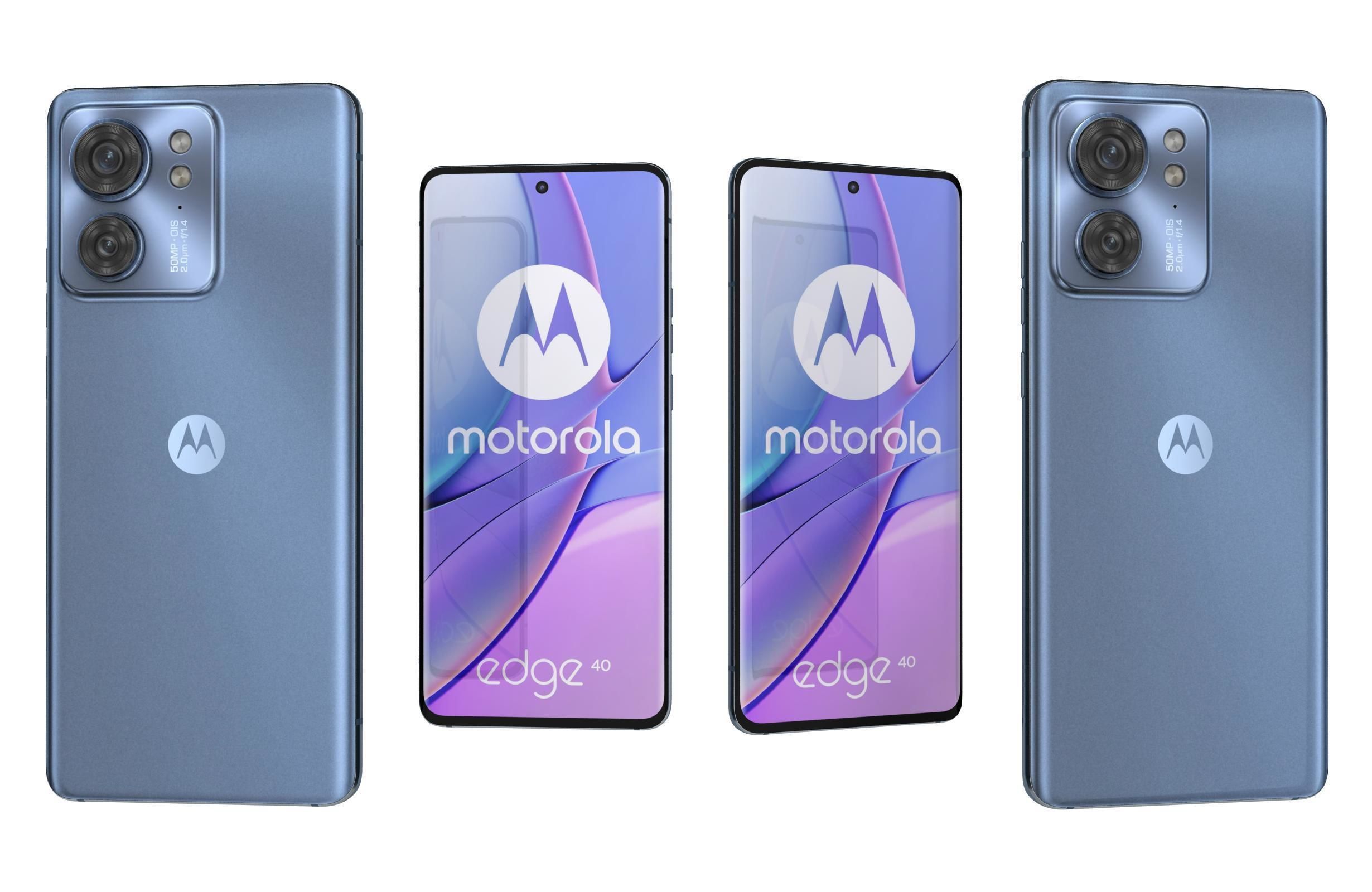 Motorola Edge 40 Blue Low-poly 3D model_3